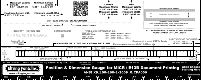 MICR Check Position Guage