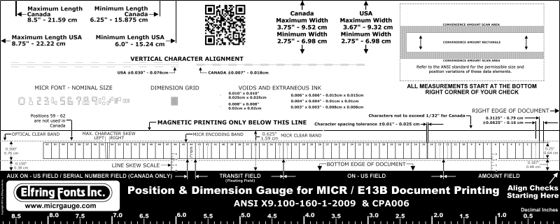 MICR calibration gauge